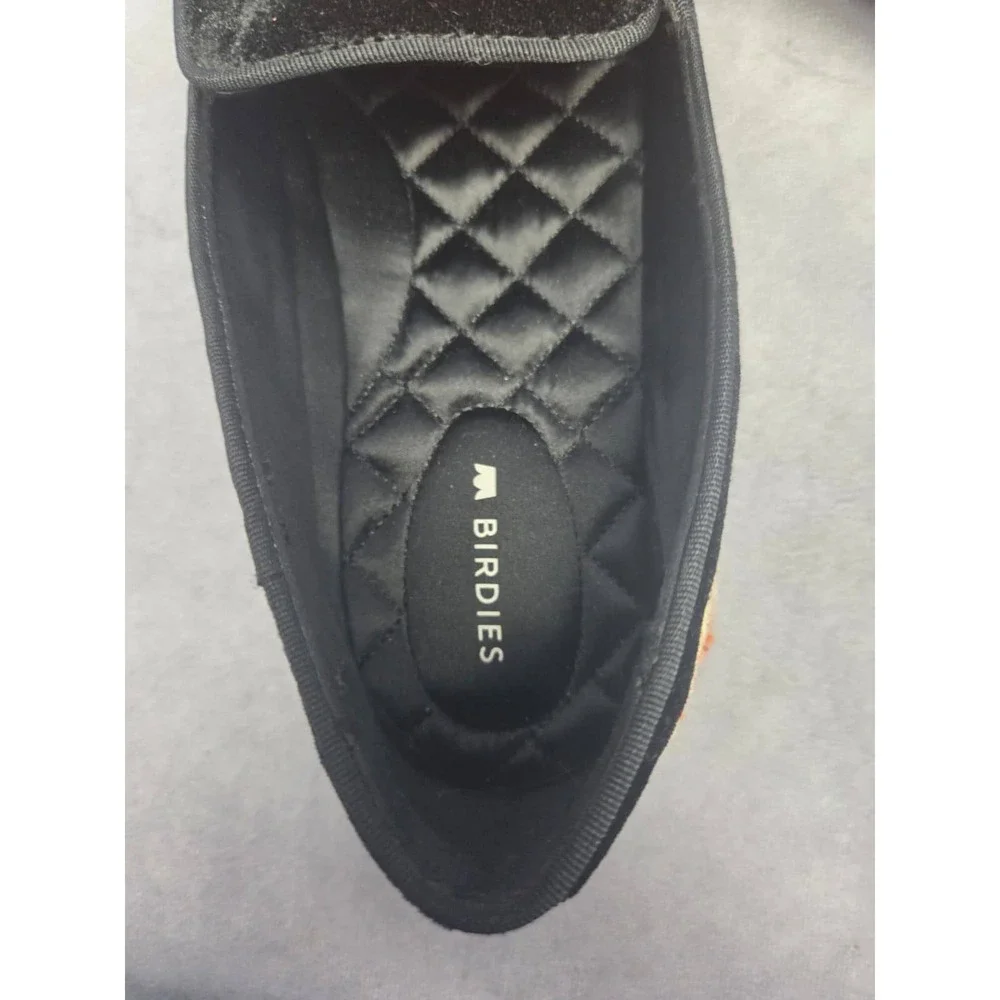 Birdies‎ Starling Black Velvet Floral Embroidered Loafers Shoes Womens 6 Donqun
